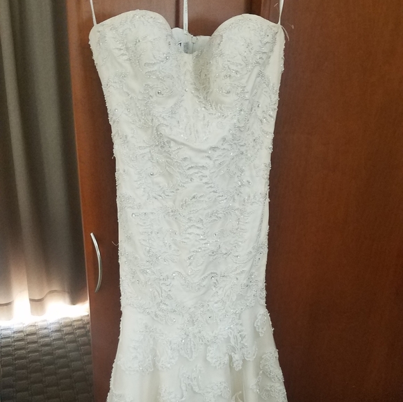 Oleg Cassini CMB619 Wedding Dress Size 12 - Picture 10 of 11